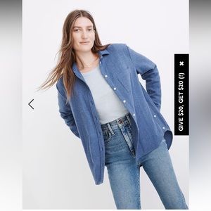 Madewell flannel shirt with side buttons